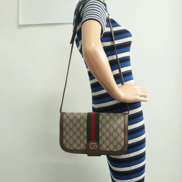 100% Authentic GUCCI GG Supreme Brown Canvas Shoulder Bag - Picture 12 of 12